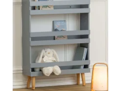 Biblioteca|Atmosphera Estante infantil Douceur Grey com 3 prateleiras, branco, cinza, carvalho claro Cinzento