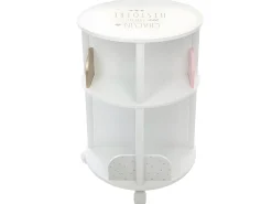 Biblioteca|Atmosphera Estante infantil redonda com 4 prateleiras e rodas, 40 cm, melamina branca/ Rosa