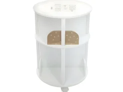 Biblioteca|Atmosphera Estante infantil redonda com 4 prateleiras e rodas, 40 cm, melamina branca/ Rosa