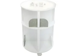 Biblioteca*Atmosphera Estante infantil redonda com 4 prateleiras e rodas, 40 cm, melamina branca/cinza Cinzento