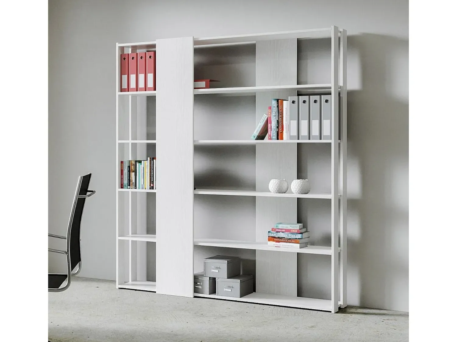 Biblioteca|ITAMOBY Estante Kato B cinza branca Branco