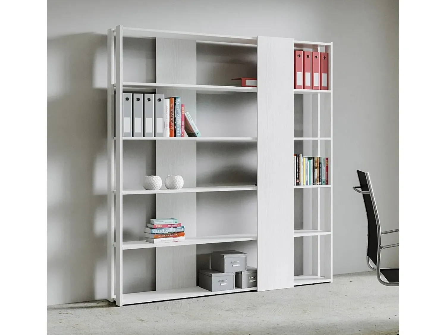 Biblioteca|ITAMOBY Estante Kato B cinza branca Branco
