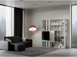 Biblioteca|ITAMOBY Estante Kato H com suporte para TV cinza branca Branco