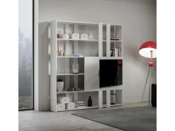 Biblioteca|ITAMOBY Estante Kato H com suporte para TV cinza branca Branco