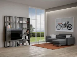 Biblioteca|ITAMOBY Estante Kato M com suporte para TV cimento Cinzento