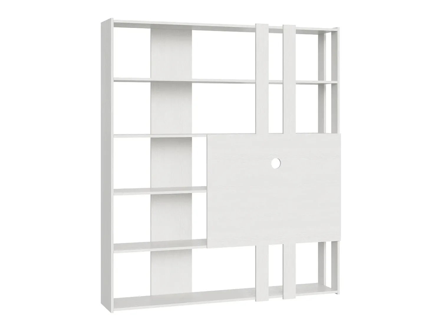 Biblioteca*ITAMOBY Estante Kato M com suporte para TV cinza branca Branco