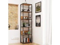 Prateleira|Akord Estante Loft Industrial Preto/Carvalho Craft 50cm Preto / Natural claro