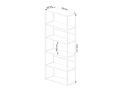 Prateleira|Akord Estante Loft Metálica 80 cm - Branco/Carvalho Sonoma - 6 Prateleiras Natural claro / Branco