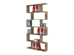 Prateleira|Dmora Estante Lucio, Armário com prateleiras, Biblioteca de escritório, 100% Fabricado na Itália, 80x25h192 cm, Bordo Castanho