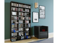 VCM Estante Megosa Preto A. 181 x L. 102 x P. 23 cm^ Móvel De Arrumação