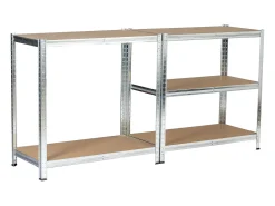 Prateleira|Akord Estante Metálica Prateada 90x30x180 cm - 5 Prateleiras Robustas, Suporta até 175 kg Cada, MDF e Aço Galvanizado, Montagem Fácil Prateado