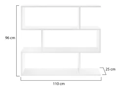 Prateleira|Dmora Estante Misone, Estante de escritório multiuso, Estante com 3 prateleiras, 110x25h96 cm, Branco