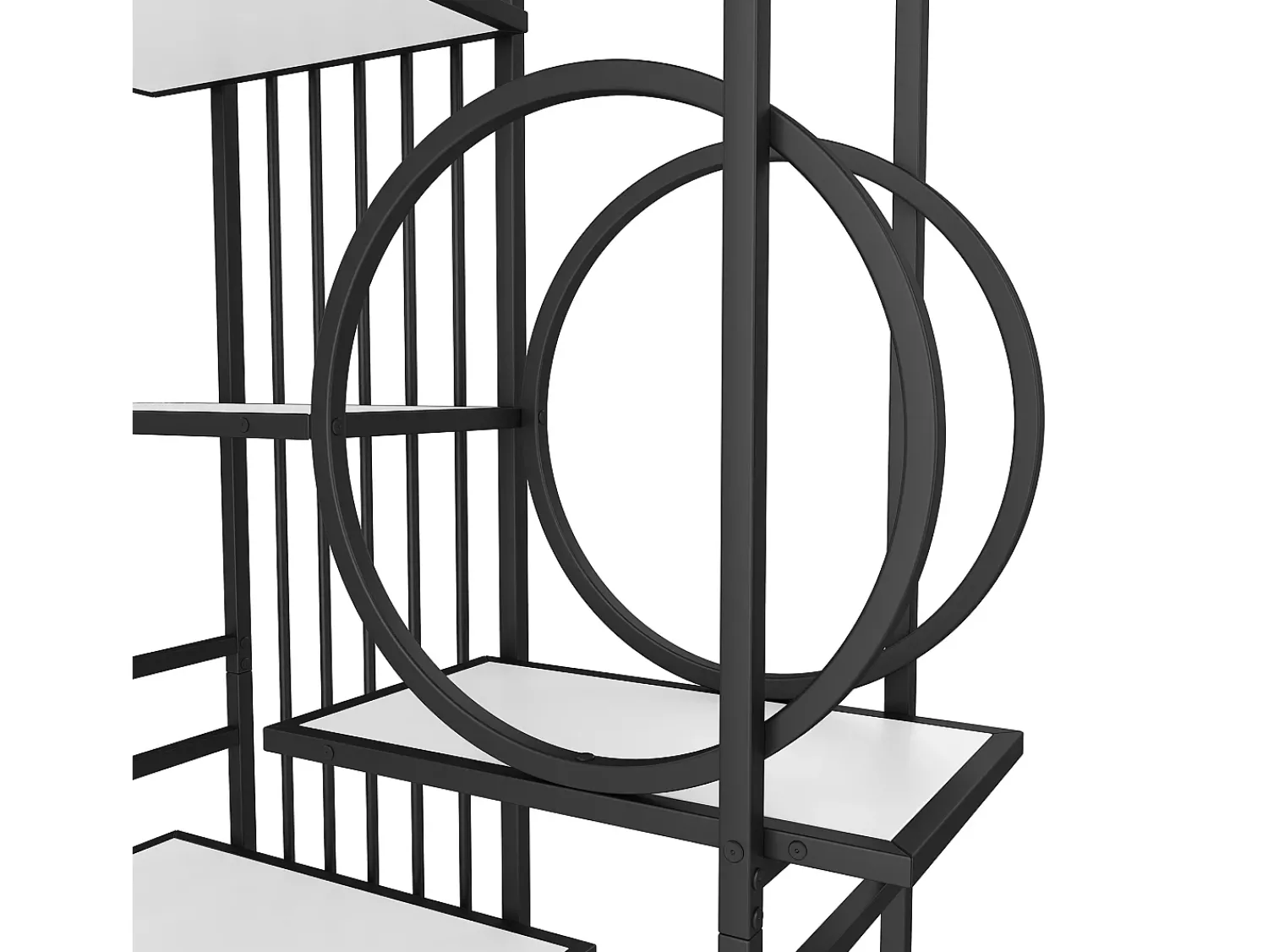 ModernLuxe Estante moderna em metal 100×30×180 cm - estrutura geométrica - branco +^ Biblioteca