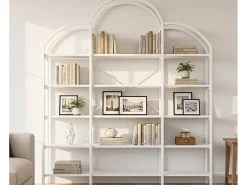 ModernLuxe Estante moderna em metal 170×26×190 cm - formato nuvem - 5 níveis de armazenamento -^ Biblioteca