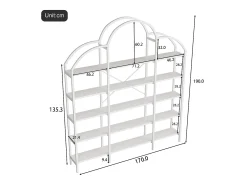 ModernLuxe Estante moderna em metal 170×26×190 cm - formato nuvem - 5 níveis de armazenamento -^ Biblioteca