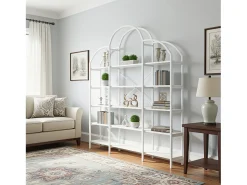 ModernLuxe Estante moderna em metal 170×26×190 cm - formato nuvem - 5 níveis de armazenamento -^ Biblioteca