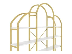 Biblioteca*ModernLuxe Estante moderna em metal 170×26×190 cm - formato nuvem - 5 níveis de armazenamento - + branco Dourado