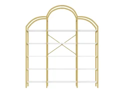 Biblioteca*ModernLuxe Estante moderna em metal 170×26×190 cm - formato nuvem - 5 níveis de armazenamento - + branco Dourado