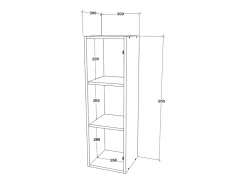 estante modular haaus Kos, 1 porta, , 30 x 30 x 95 cm^ Prateleira
