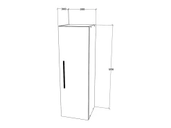 estante modular haaus Kos, 1 porta, , 30 x 30 x 95 cm^ Prateleira