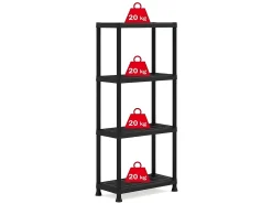 Keter Estante Modular Preta 4 Prateleiras | Resistente à Umidade 60 x 30 x 135 cm^ Prateleira