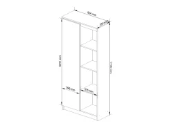 Discount Akord Estante Modular R80 1 Porta e 4 Prateleiras Cor Branco/Carvalho de Sonoma Natural claro / Branco