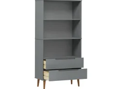 Biblioteca* Estante MOLDE 85x35x170,5 cm pinho maciço PT462024 Cinzento