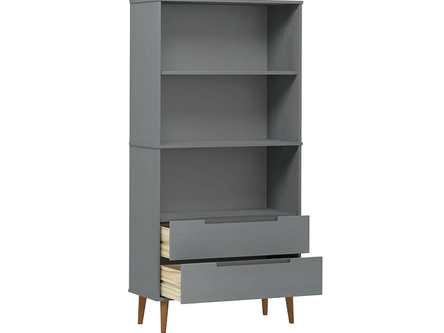 Biblioteca* Estante MOLDE 85x35x170,5 cm pinho maciço PT462024 Cinzento