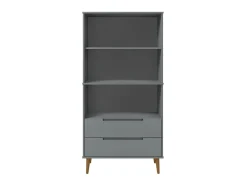 Biblioteca* Estante MOLDE 85x35x170,5 cm pinho maciço PT462024 Cinzento