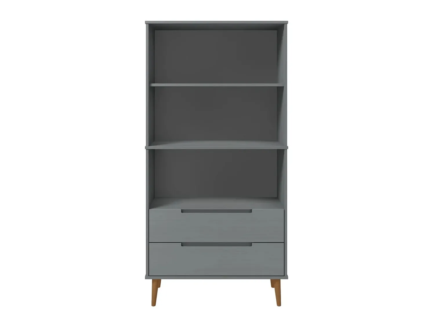 Biblioteca* Estante MOLDE 85x35x170,5 cm pinho maciço PT462024 Cinzento