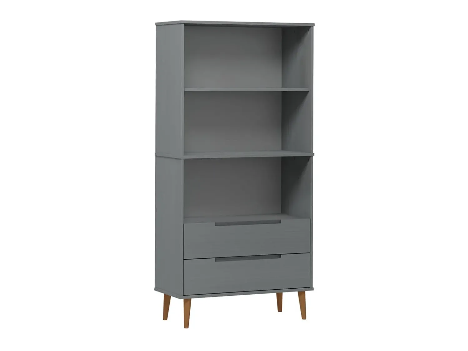 Biblioteca* Estante MOLDE 85x35x170,5 cm pinho maciço PT462024 Cinzento