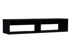 Móvel De Tv|TuHome Estante multimédia em melamina Rockwood com duas prateleiras, 25.3 cm X 121.1 cm X 32 cm , Preto