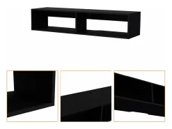 Móvel De Tv|TuHome Estante multimédia em melamina Rockwood com duas prateleiras, 25.3 cm X 121.1 cm X 32 cm , Preto
