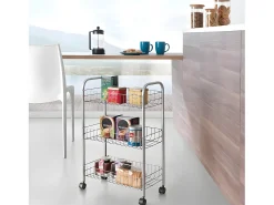 Móvel De Arrumação|METALTEX Estante Multiuso 3 Prateleiras LUGANO da 41x23x63 cm Prateada Prateado