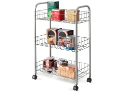 Móvel De Arrumação|METALTEX Estante Multiuso 3 Prateleiras LUGANO da 41x23x63 cm Prateada Prateado