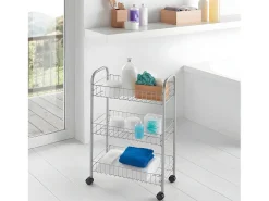 Móvel De Arrumação|METALTEX Estante Multiuso 3 Prateleiras LUGANO da 41x23x63 cm Prateada Prateado