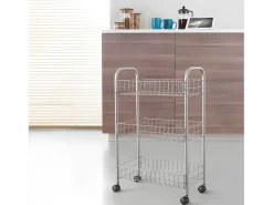 Móvel De Arrumação|METALTEX Estante Multiuso 3 Prateleiras LUGANO da 41x23x63 cm Prateada Prateado