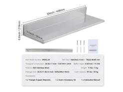Hot Estante Mural SucceBuy em Aço Inox 30 x 8,6 para Cozinha E Restaurante Prateado