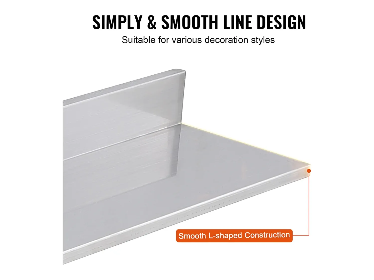 Hot Estante Mural SucceBuy em Aço Inox 30 x 8,6 para Cozinha E Restaurante Prateado