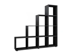 Prateleira|VCM Estante Napoli Preto A. 139 x L. 143 x P. 29 cm Multicor