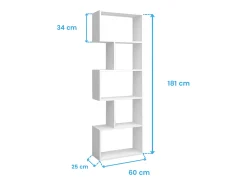 New Estante Neon Fosco 5 Prateleiras 181x60x25 cm Branco