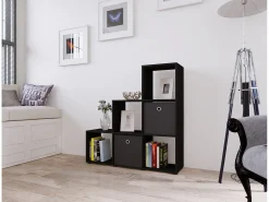 Prateleira*VCM Estante Nitas Preto A. 105 x L. 108 x P. 29 cm Multicor