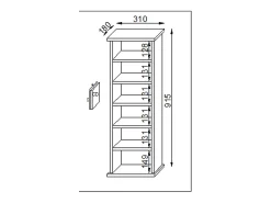 Móvel De Arrumação*VCM Estante para CD/DVD Vostan Carvalho Sonoma bruto 5 prateleiras modulares capacidade para 150 CD 65 DVD 36 vídeos A92xL31xP18 cm Multicor