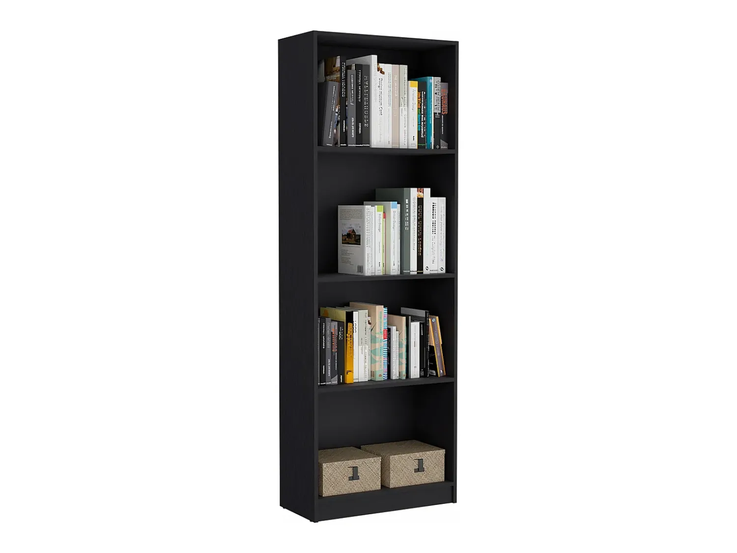 Outlet TuHome Estante para escritório em casa em melamina com 4 prateleiras abertas, 180.59 cm X 62.73 cm X 29.71 cm , Preto