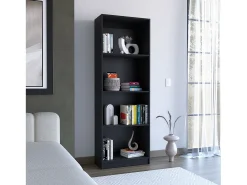 Outlet TuHome Estante para escritório em casa em melamina com 4 prateleiras abertas, 180.59 cm X 62.73 cm X 29.71 cm , Preto