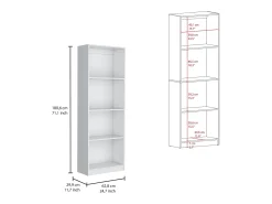 TuHome Estante para escritório em casa em melamina com 4 prateleiras abertas, 180.60 cm X 62.73 cm X 29.71 cm ,^ Biblioteca