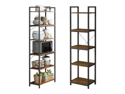 Móvel De Arrumação* ESTANTE PARA LIVROS ESCADA ALTA ARMÁRIO LOFT METÁLICO INDUSTRIAL 154 CM Natural escuro