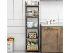 Móvel De Arrumação* ESTANTE PARA LIVROS ESCADA ALTA ARMÁRIO LOFT METÁLICO INDUSTRIAL 154 CM Natural escuro