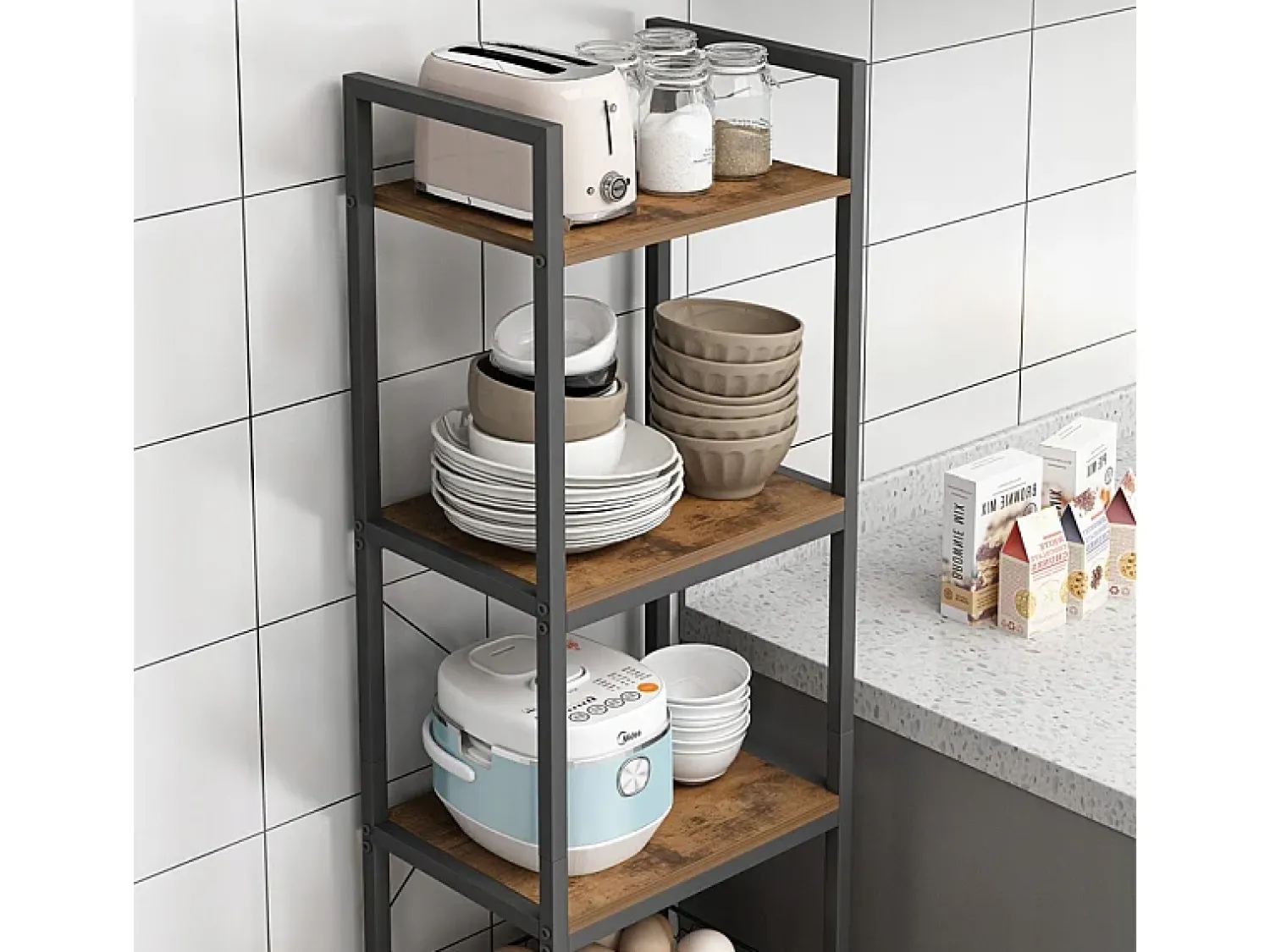 Móvel De Arrumação* ESTANTE PARA LIVROS ESCADA ALTA ARMÁRIO LOFT METÁLICO INDUSTRIAL 154 CM Natural escuro