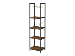 Móvel De Arrumação* ESTANTE PARA LIVROS ESCADA ALTA ARMÁRIO LOFT METÁLICO INDUSTRIAL 154 CM Natural escuro